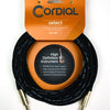 Cordial Cables Premium High-Copper Instrument Cable with Road Wrap Peak Series  1/4″ Straight to 1/4″ Straight Phone Plugs 30-Foot 3719641 196288015017