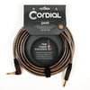 Cordial Cables Premium High-Copper Instrument Metal Cable with Silent Plug Peak Series 1/4″ Straight to 1/4″ Right Angle Phone Plugs w/Translucent Sleeve 30-Foot 3719682 196288015062
