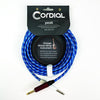 Cordial Cables Premium Instrument White/Blue “Sky” Textile Cable with Neutrik Silent Plug 1/4″ Straight to Straight 30 Foot 3719702 196288014775